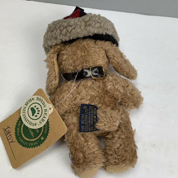 Boyds Bears Archive Collection Indy Dog Plush 6 in Jointed Tan Plush Stuffed Tag - Picture 5 of 8